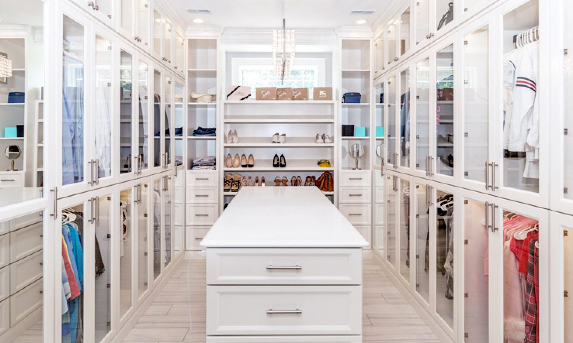 “Organized walk-in closet showcasing custom storage and professional organization